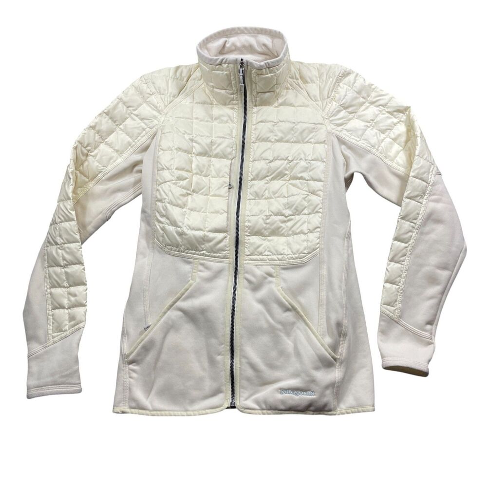 Patagonia Small Ivory Polartec Full Zip Women's Down Filled Nylon Blend Jacket